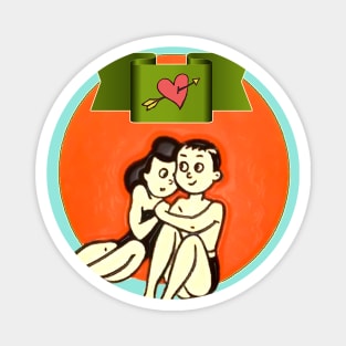 man and woman on the beach Magnet